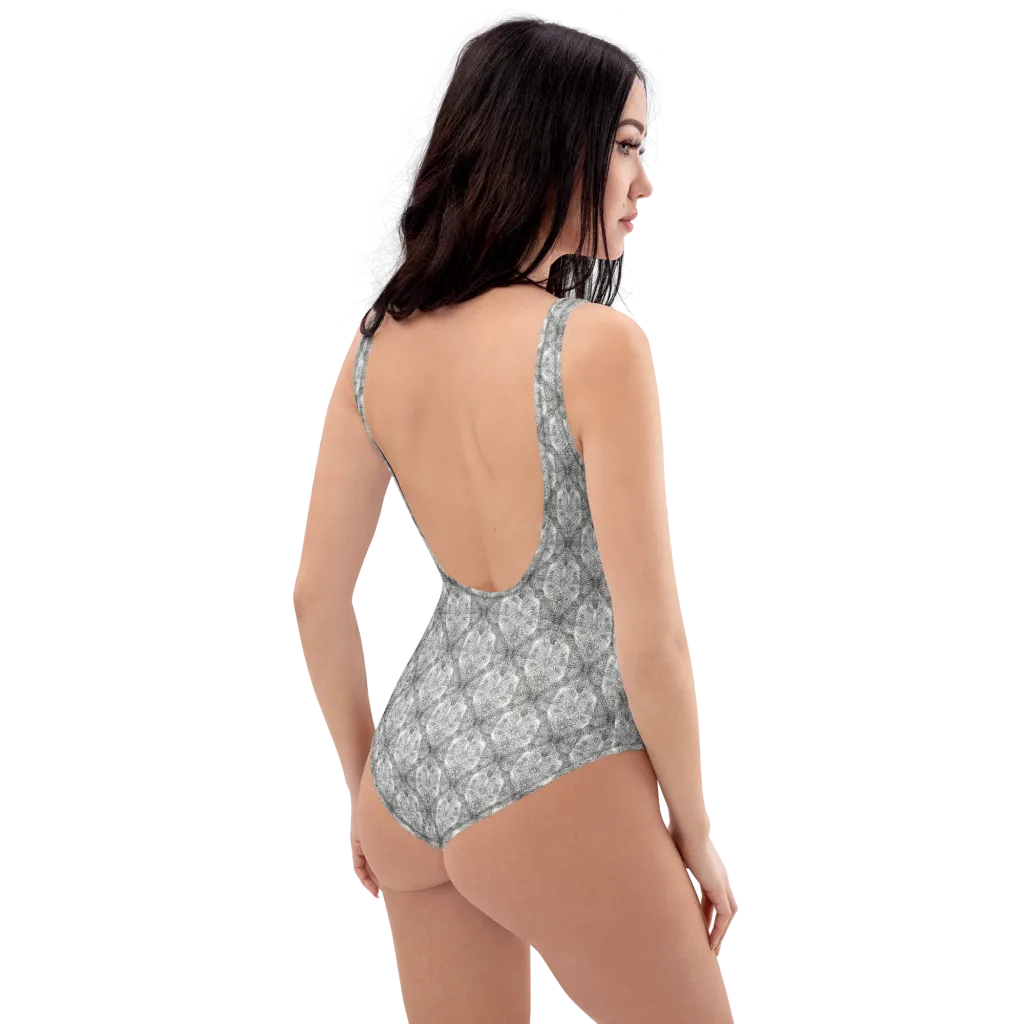 Ivory Filigree on One-Piece Swimsuit — Right Back