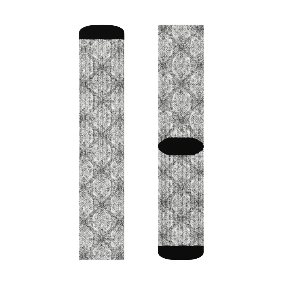 Ivory Filigree on Socks — Left Sock