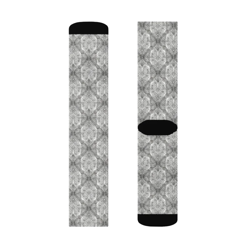 Ivory Filigree on Socks — Right Sock
