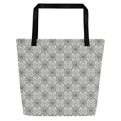 Ivory Filigree on a Large Tote Bag W/ Pocket