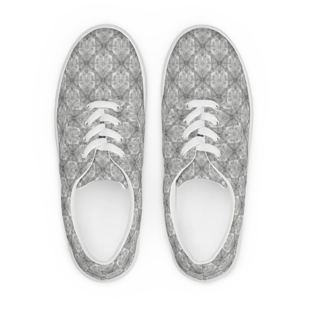 Ivory Filigree on Men's Lace-Up Canvas Shoes — Front
