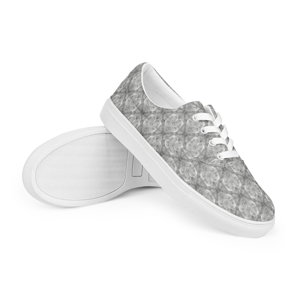 Ivory Filigree on Men's Lace-Up Canvas Shoes — Right Front