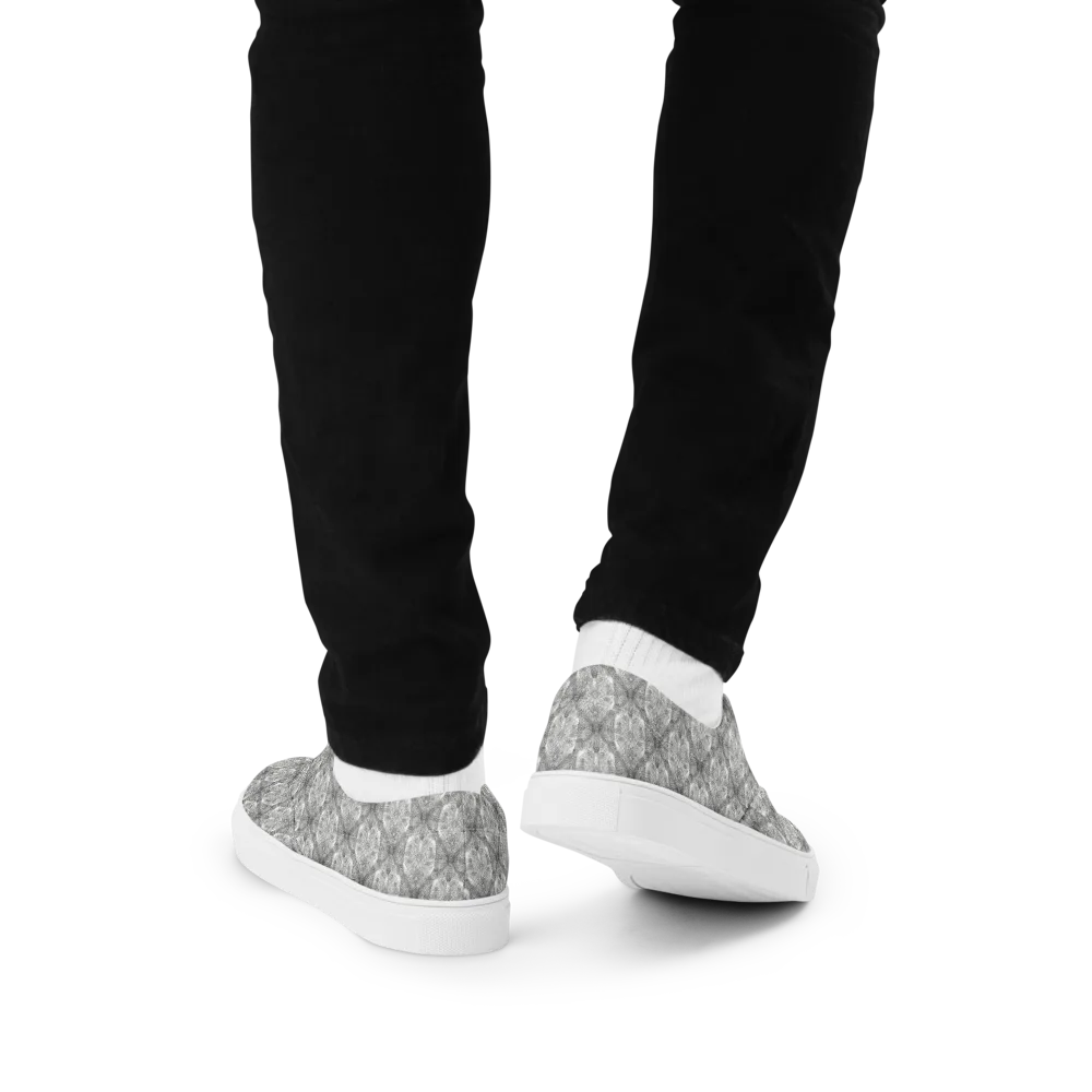 Ivory Filigree on Men's Lace-Up Canvas Shoes — Back