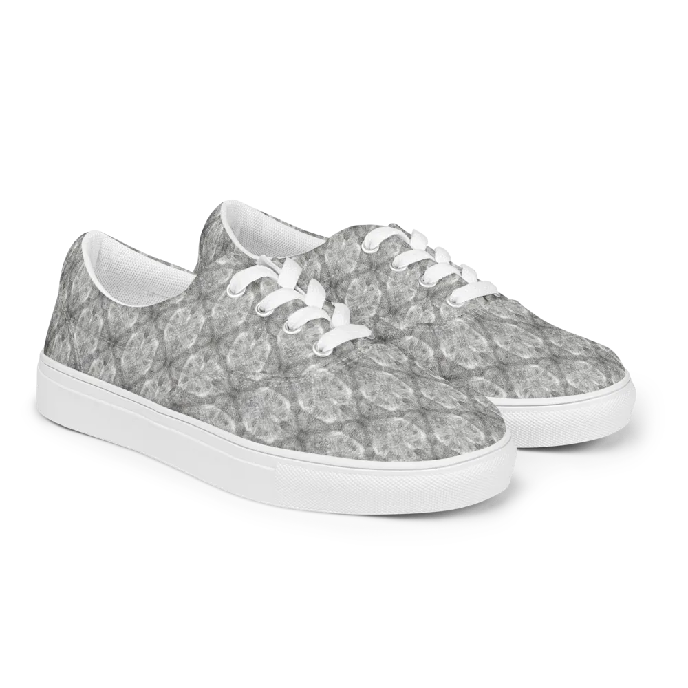 Ivory Filigree on Men's Lace-Up Canvas Shoes — Right Front