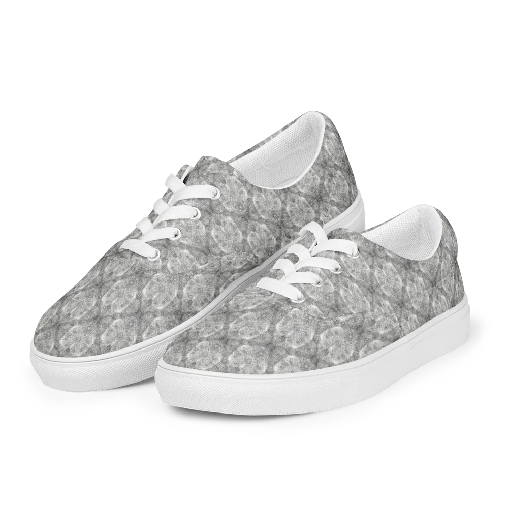 Ivory Filigree on Men's Lace-Up Canvas Shoes — Left Front