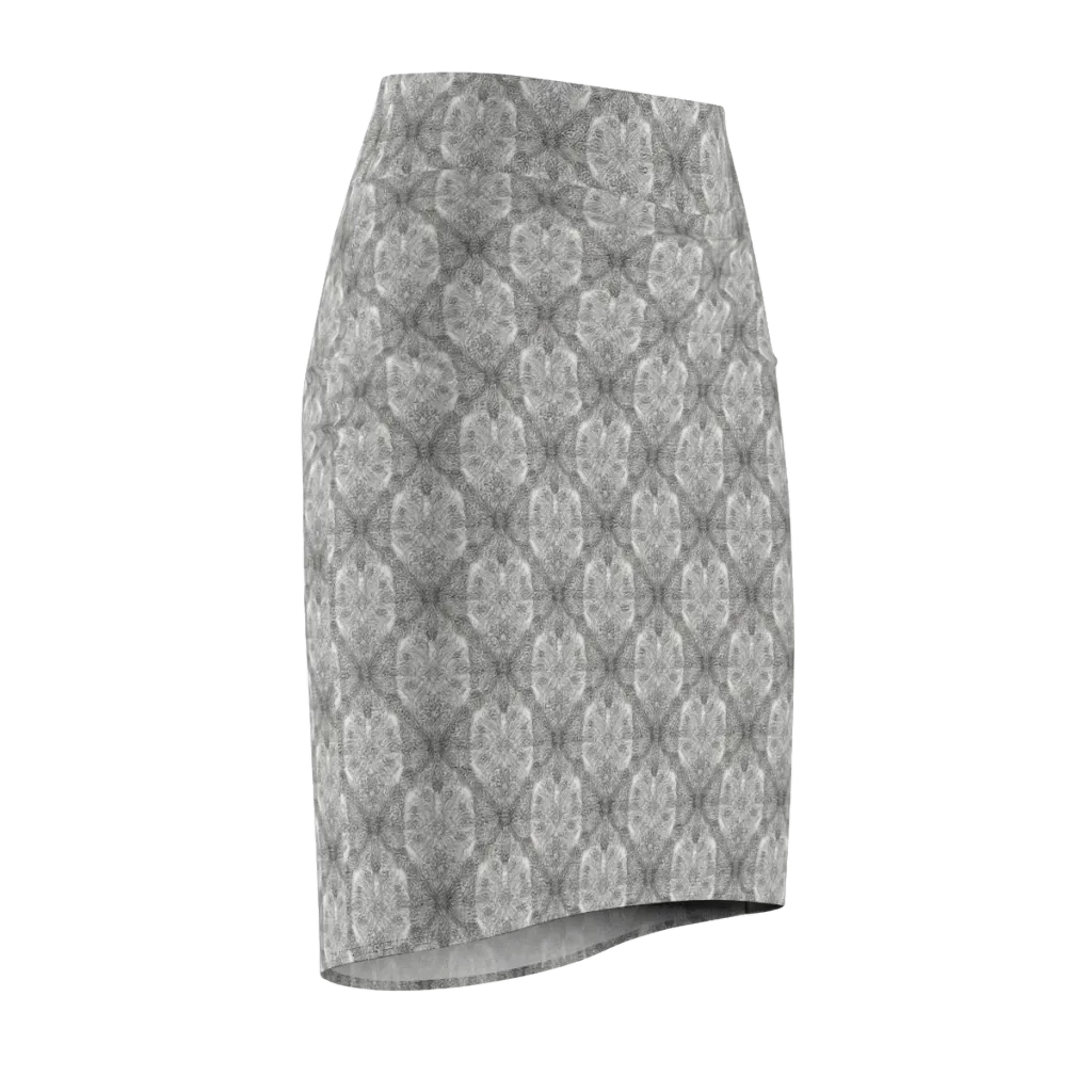 Ivory Filigree on Pencil Skirt — Front Side