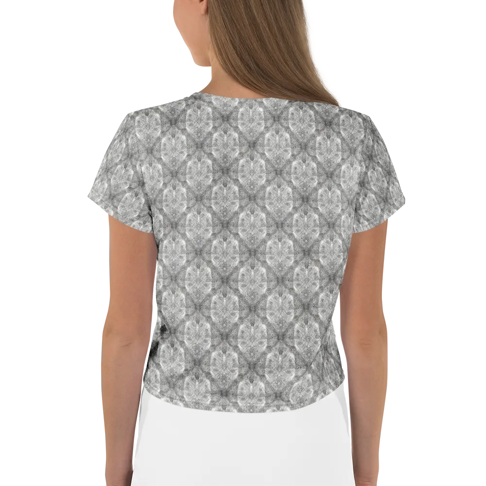 Ivory Filigree on Crop Tee — Back