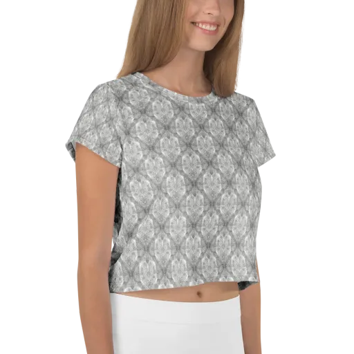Ivory Filigree on a Crop Tee