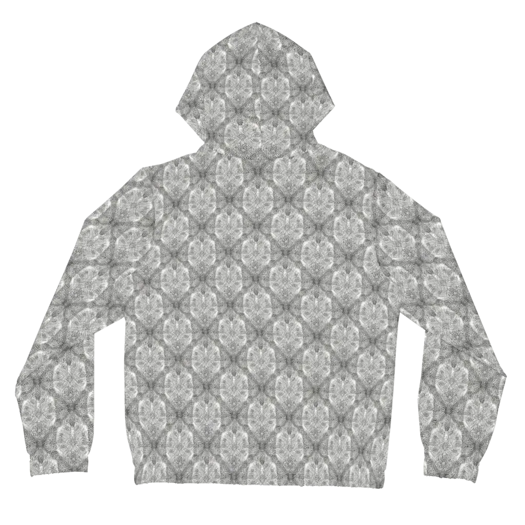 Ivory Filigree on Women's Full-Zip Hoodie — Back