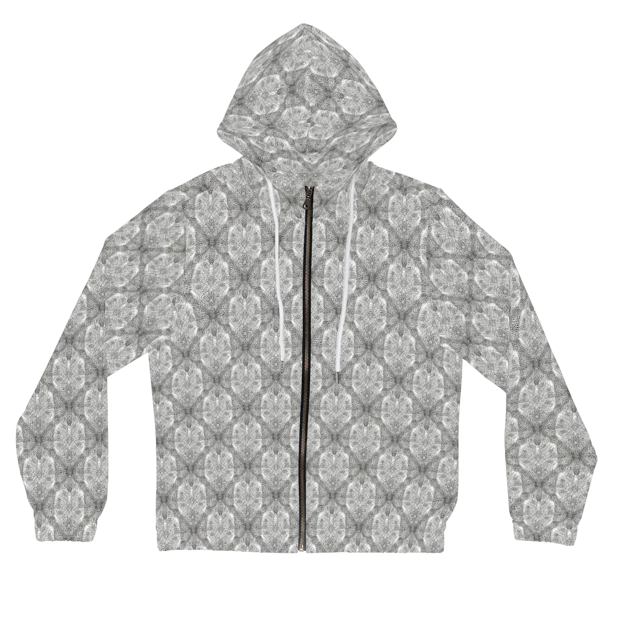 Ivory Filigree on Women's Full-Zip Hoodie — Front
