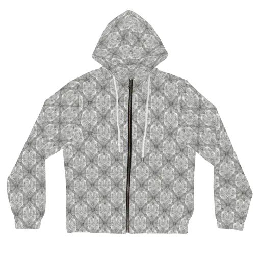 Ivory Filigree on a Women's Full-Zip Hoodie