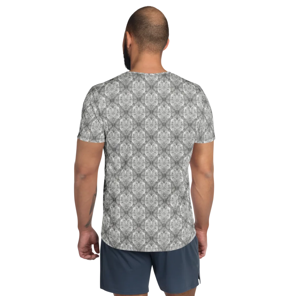 Ivory Filigree on Men's Athletic T-Shirt — Back