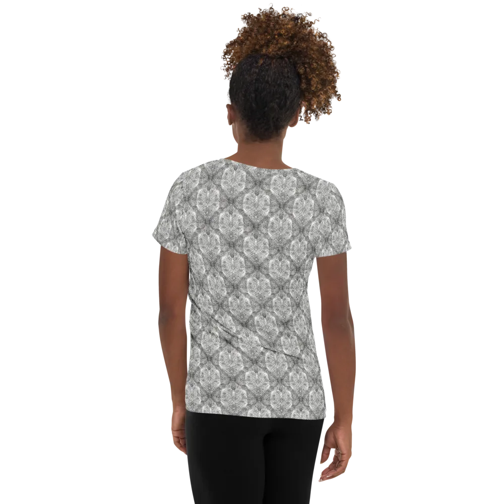 Ivory Filigree on Women's Athletic T-Shirt — Back