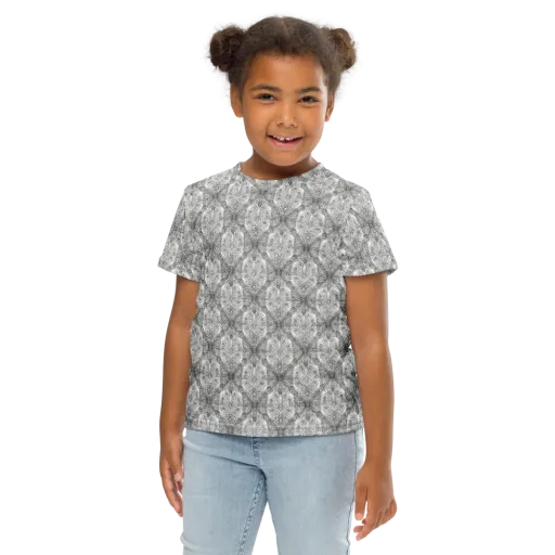 Ivory Filigree on a Kids Crew Neck T-Shirt