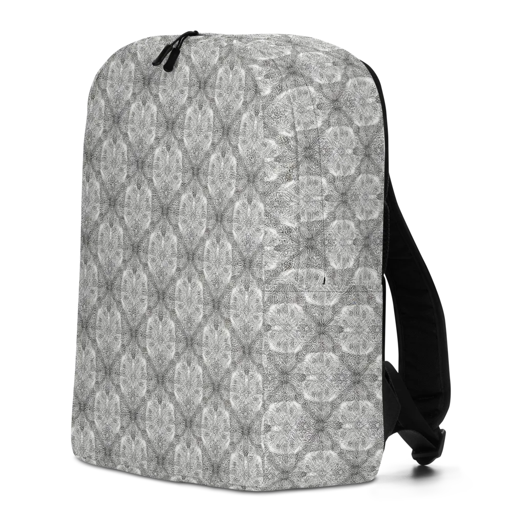Ivory Filigree on Minimalist Backpack — Left