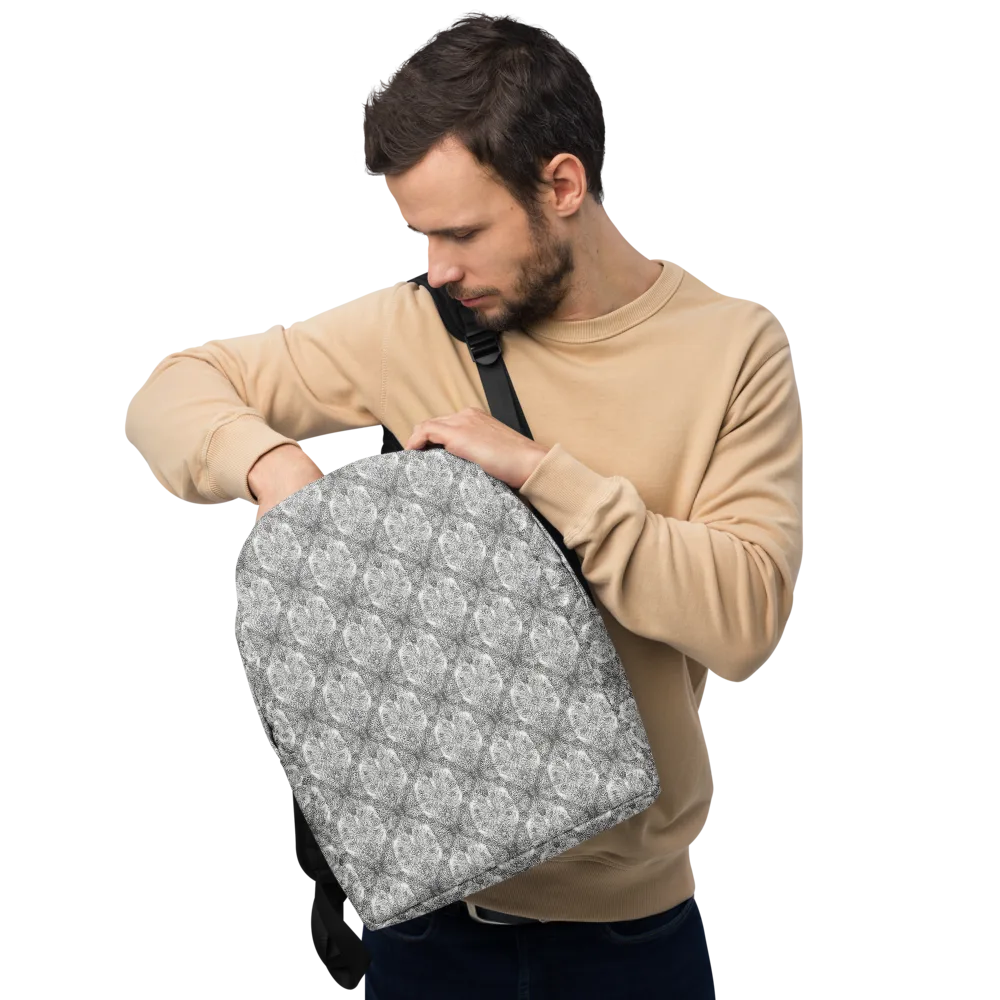Ivory Filigree on Minimalist Backpack — Front