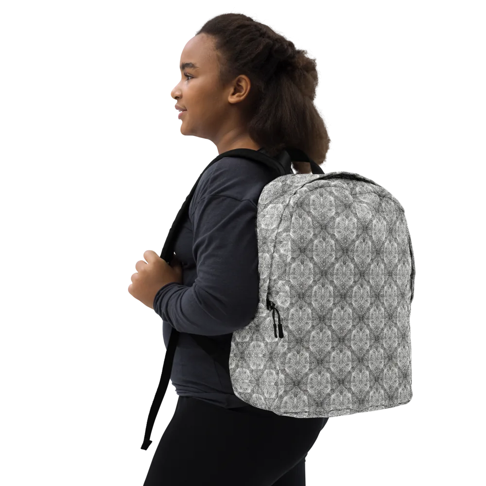Ivory Filigree on Minimalist Backpack — Right Front