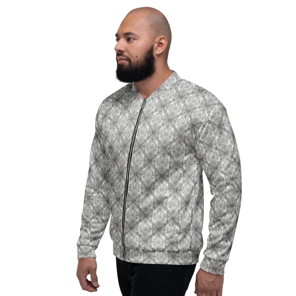 Ivory Filigree on Bomber Jacket — Left