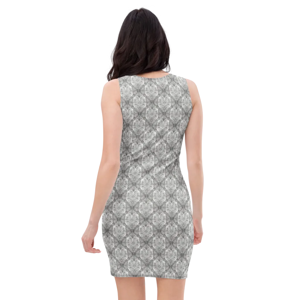 Ivory Filigree on Bodycon Dress — Back