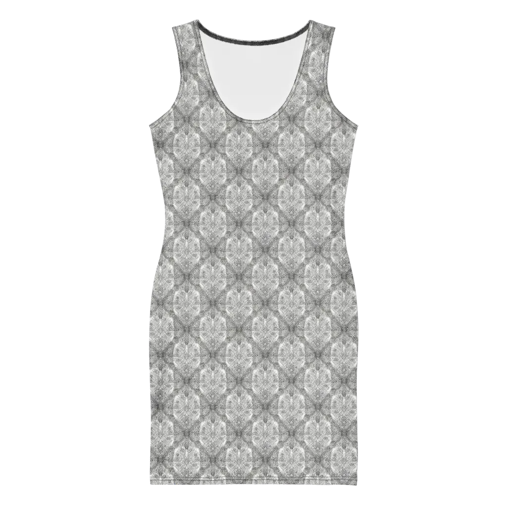 Ivory Filigree on Bodycon Dress — Front