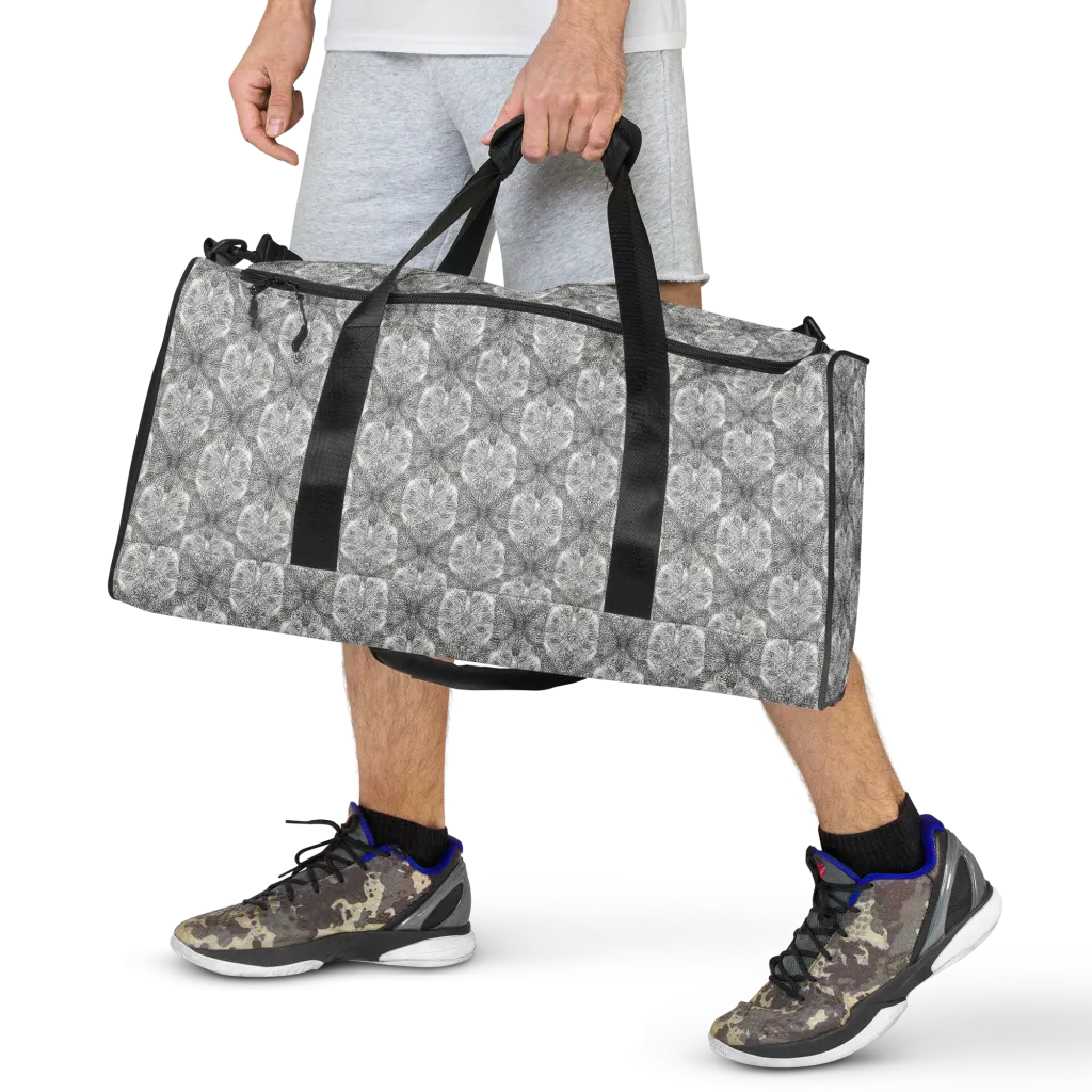 Ivory Filigree on Duffle Bag — Front