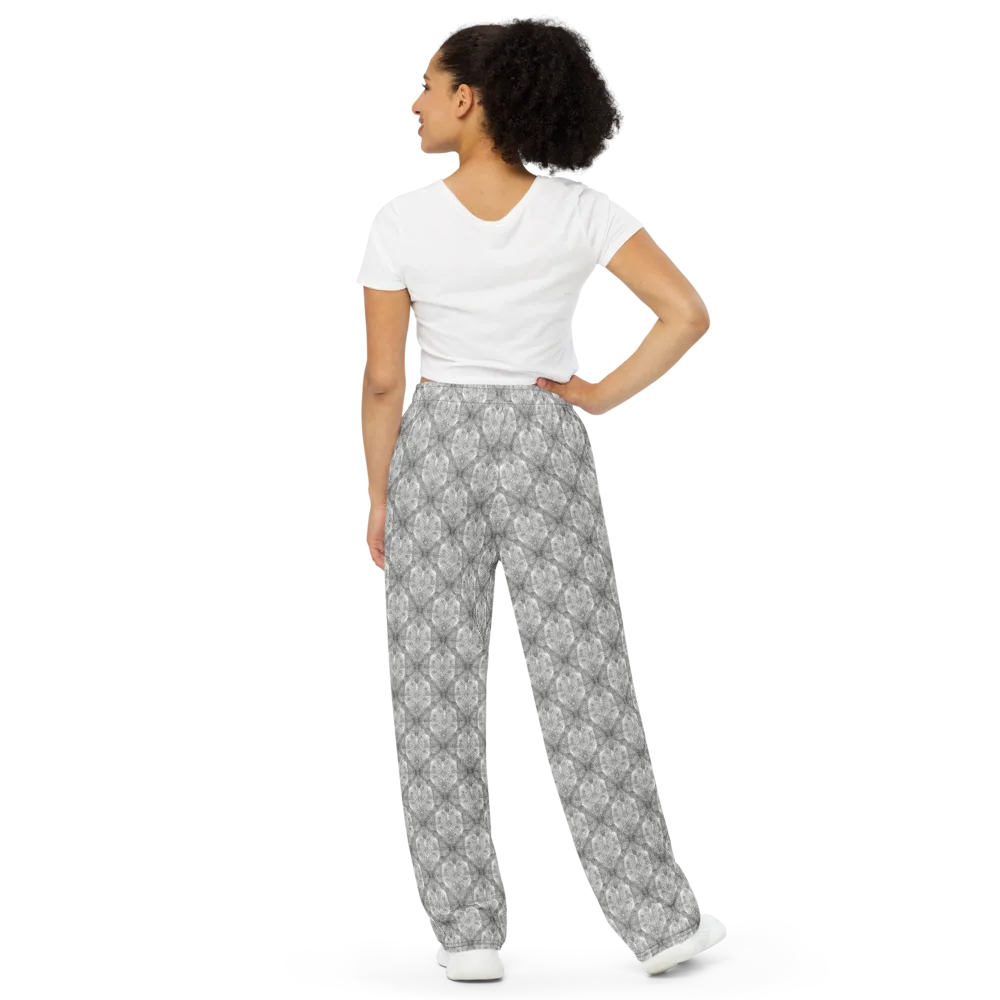Ivory Filigree on Wide-Leg Pants — Back