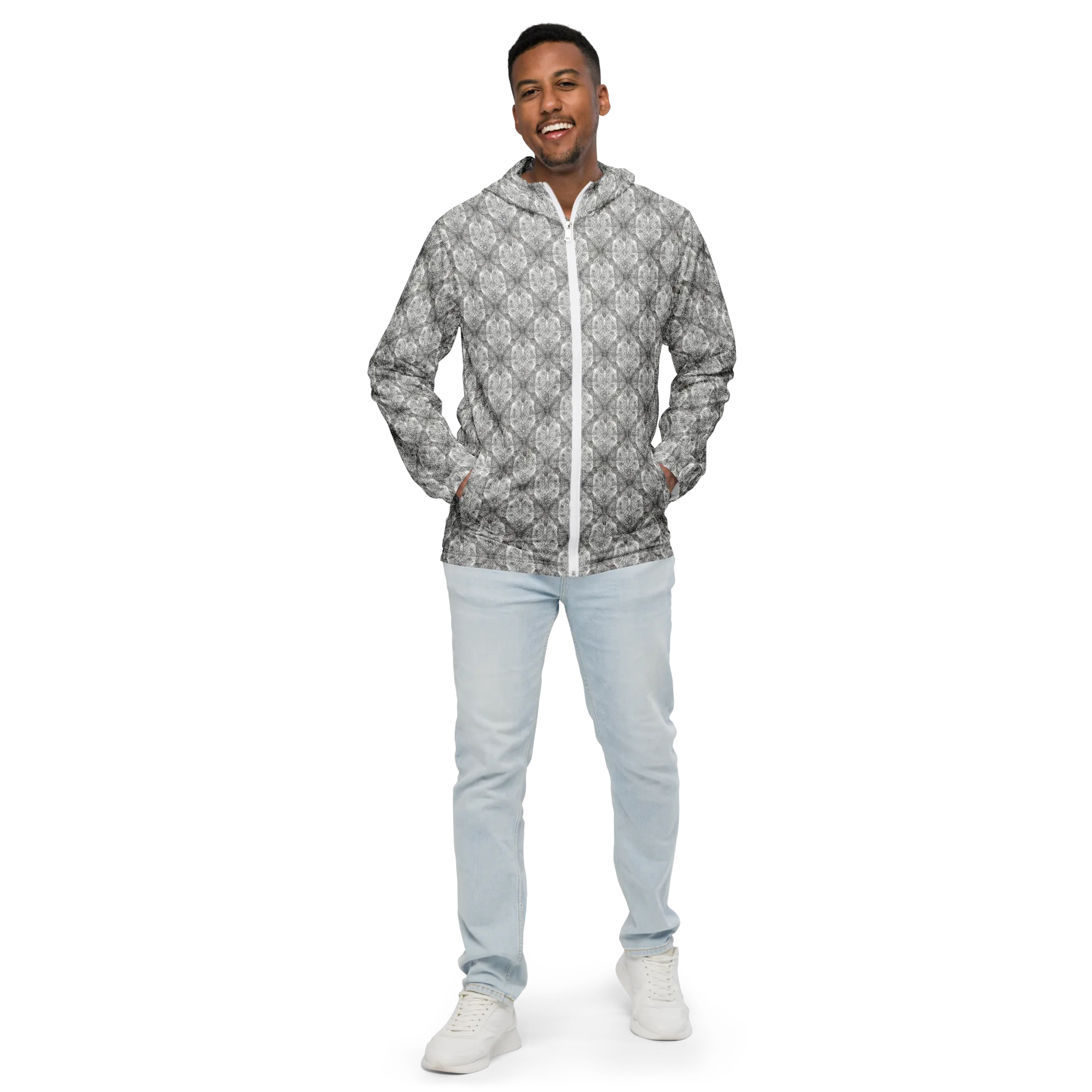 Ivory Filigree on Men's Windbreaker — Front