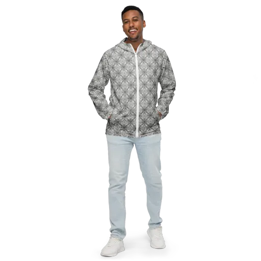 Ivory Filigree on a Men's Windbreaker