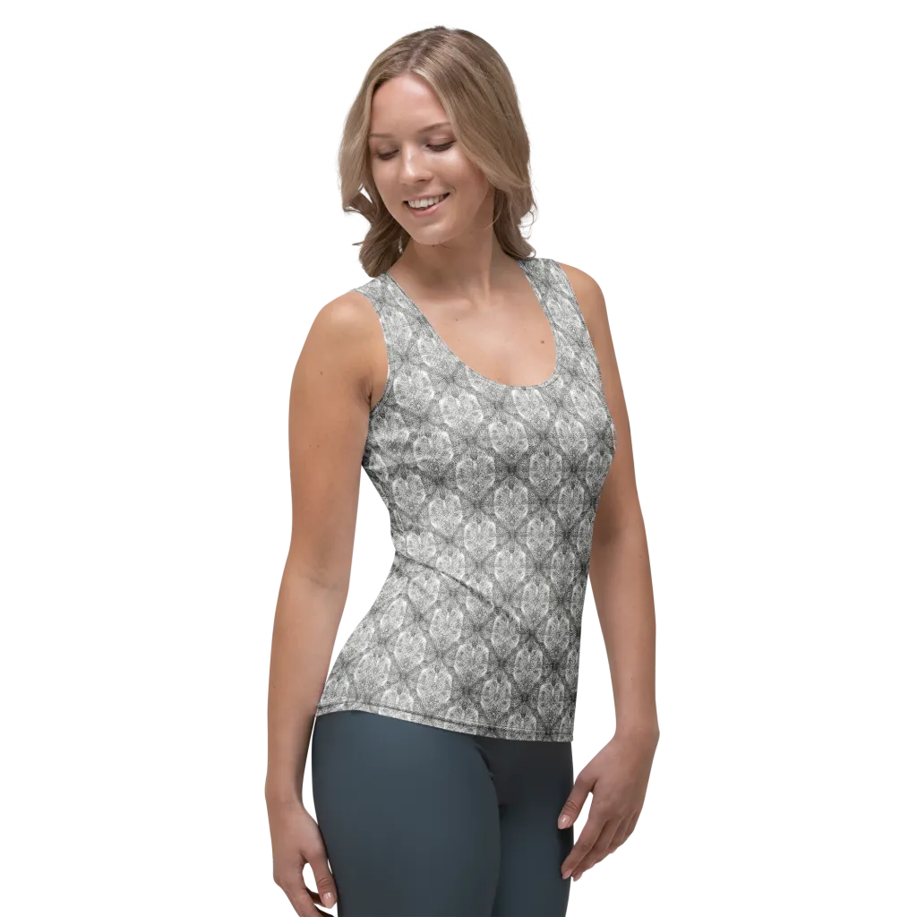 Ivory Filigree on Women's Tank Top — Right Front