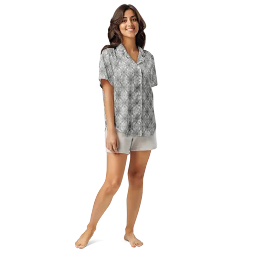 Ivory Filigree on a Women's Short Sleeve Pajama Top