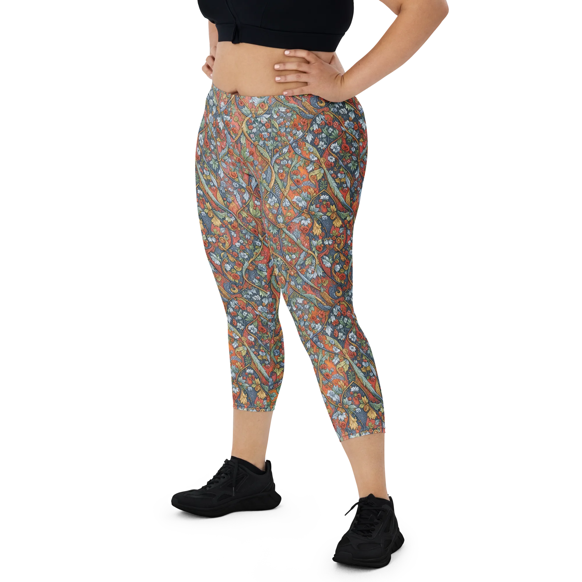 Morris Afterglow on Capri Leggings — Front