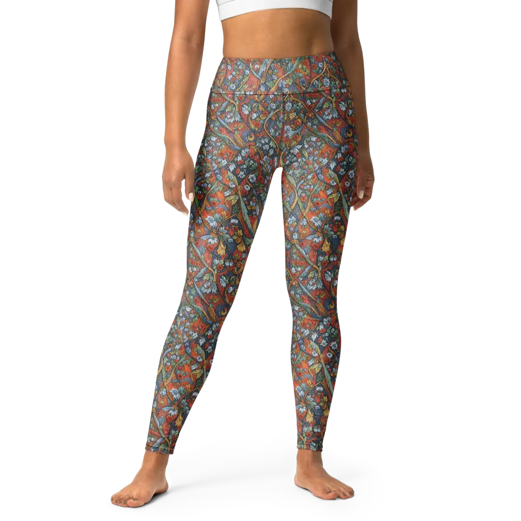 Morris Afterglow on Yoga Leggings — Front