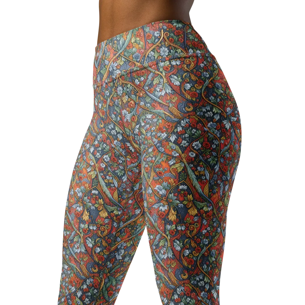 Morris Afterglow on Yoga Leggings — Left Front