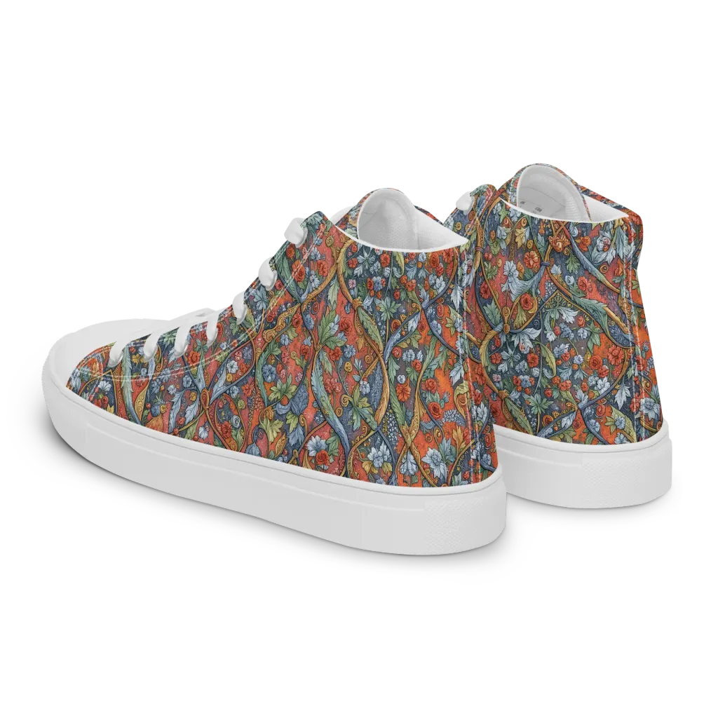 Morris Afterglow on Men's High Top Canvas Shoes — Left Back