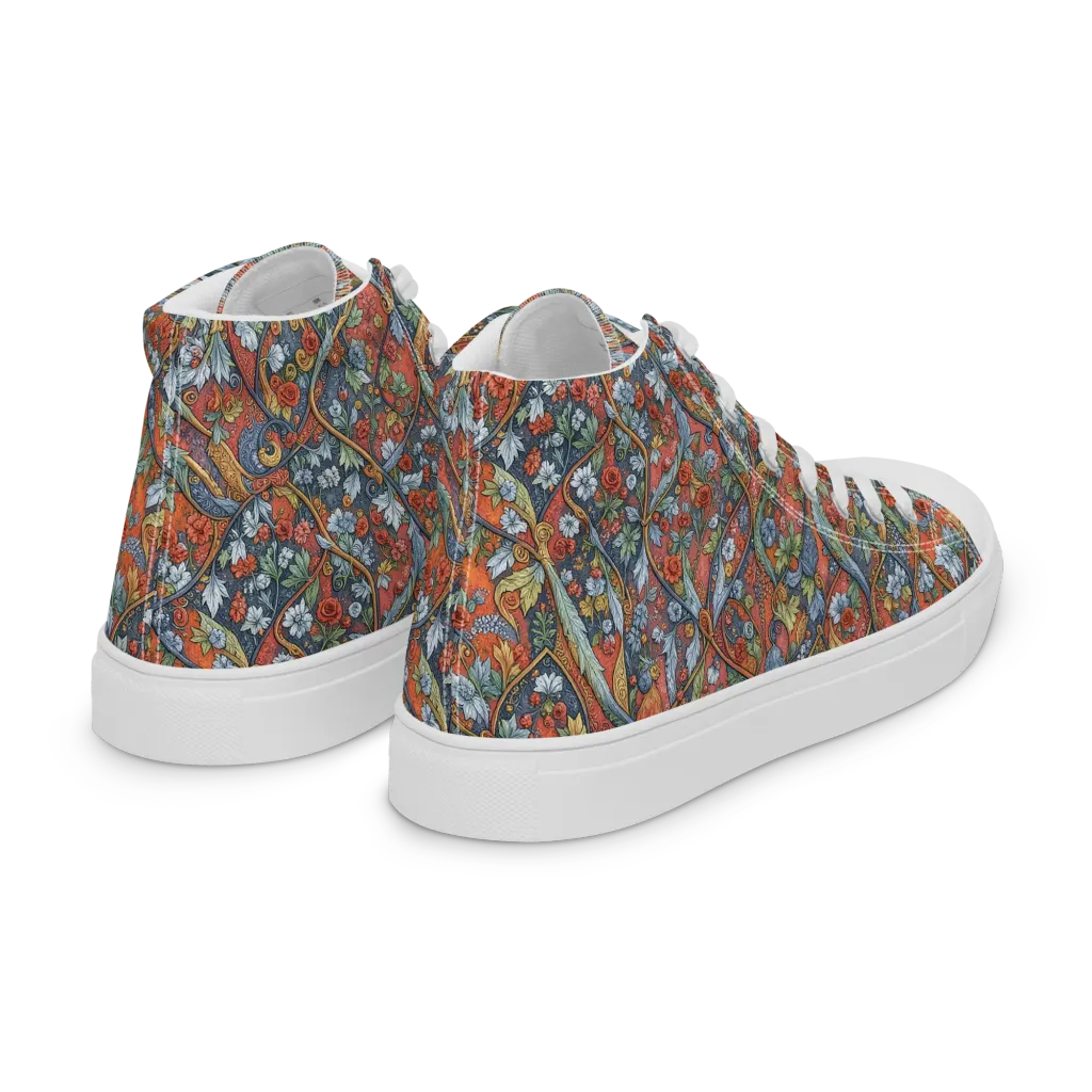 Morris Afterglow on Women's High Top Canvas Shoes — Right Back