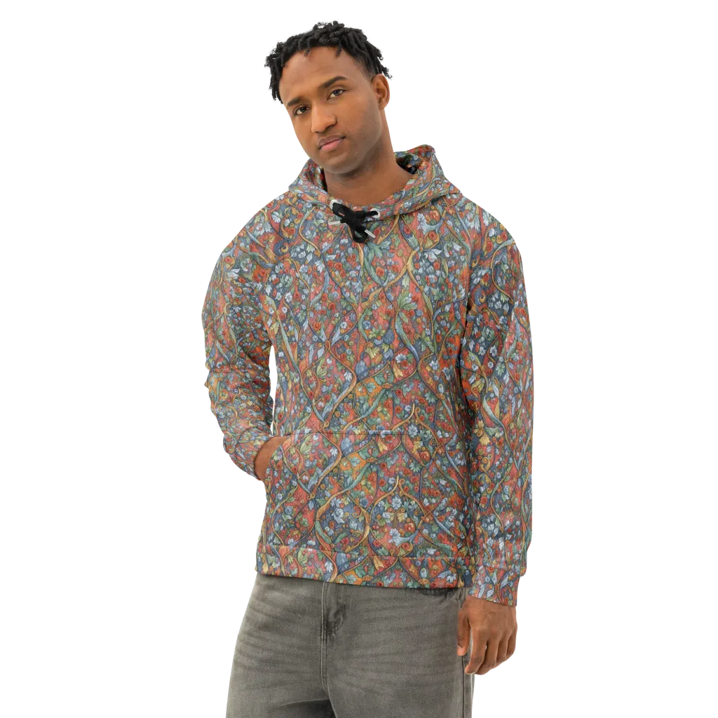 Morris Afterglow on Cotton Hoodie — Left Front
