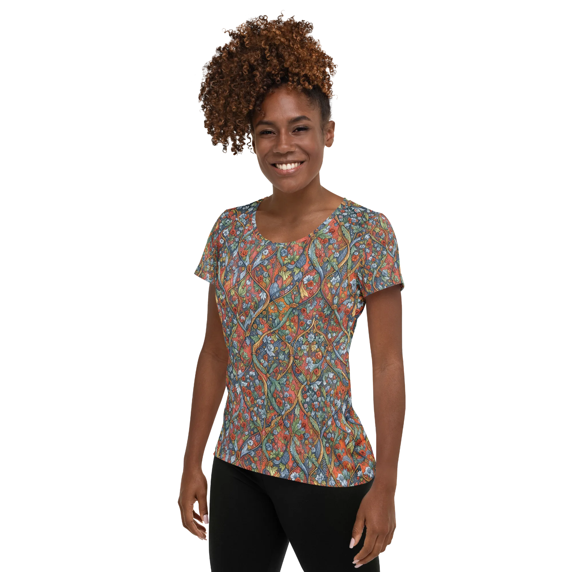 Morris Afterglow on Women's Athletic T-Shirt — Left