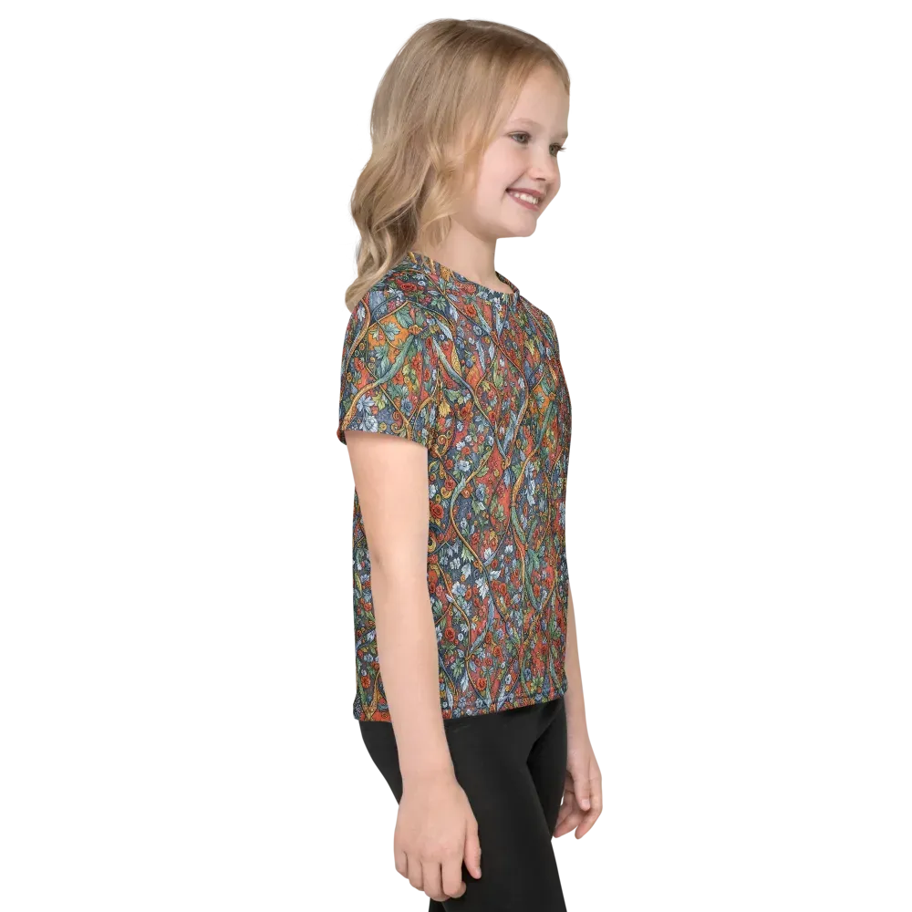 Morris Afterglow on Kids Crew Neck T-Shirt — Right