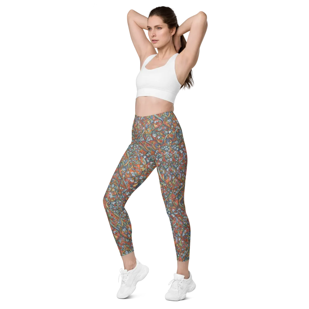 Morris Afterglow on Leggings with Pockets — Left Front
