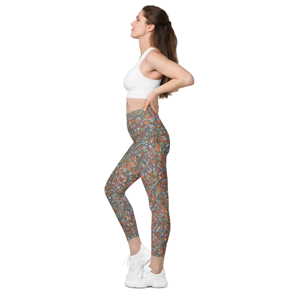 Morris Afterglow on Leggings with Pockets — Left