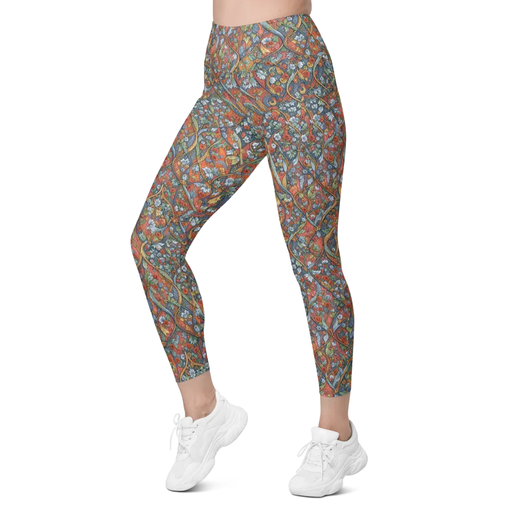 Morris Afterglow on Leggings with Pockets — Left Front