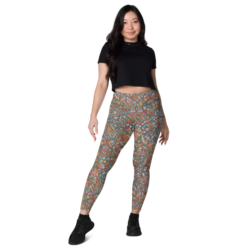 Morris Afterglow on Leggings with Pockets — Front