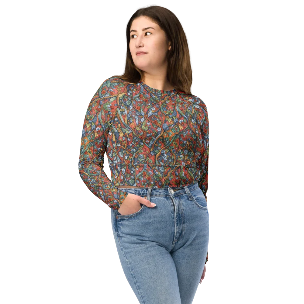 Morris Afterglow on Long Sleeve Crop Top — Front