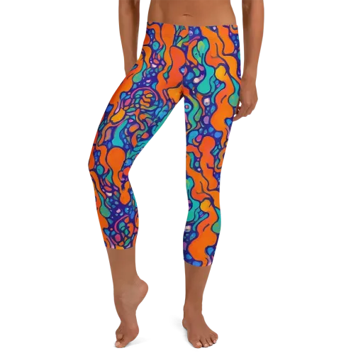 Chromatic Tidal Pool on a Capri Leggings