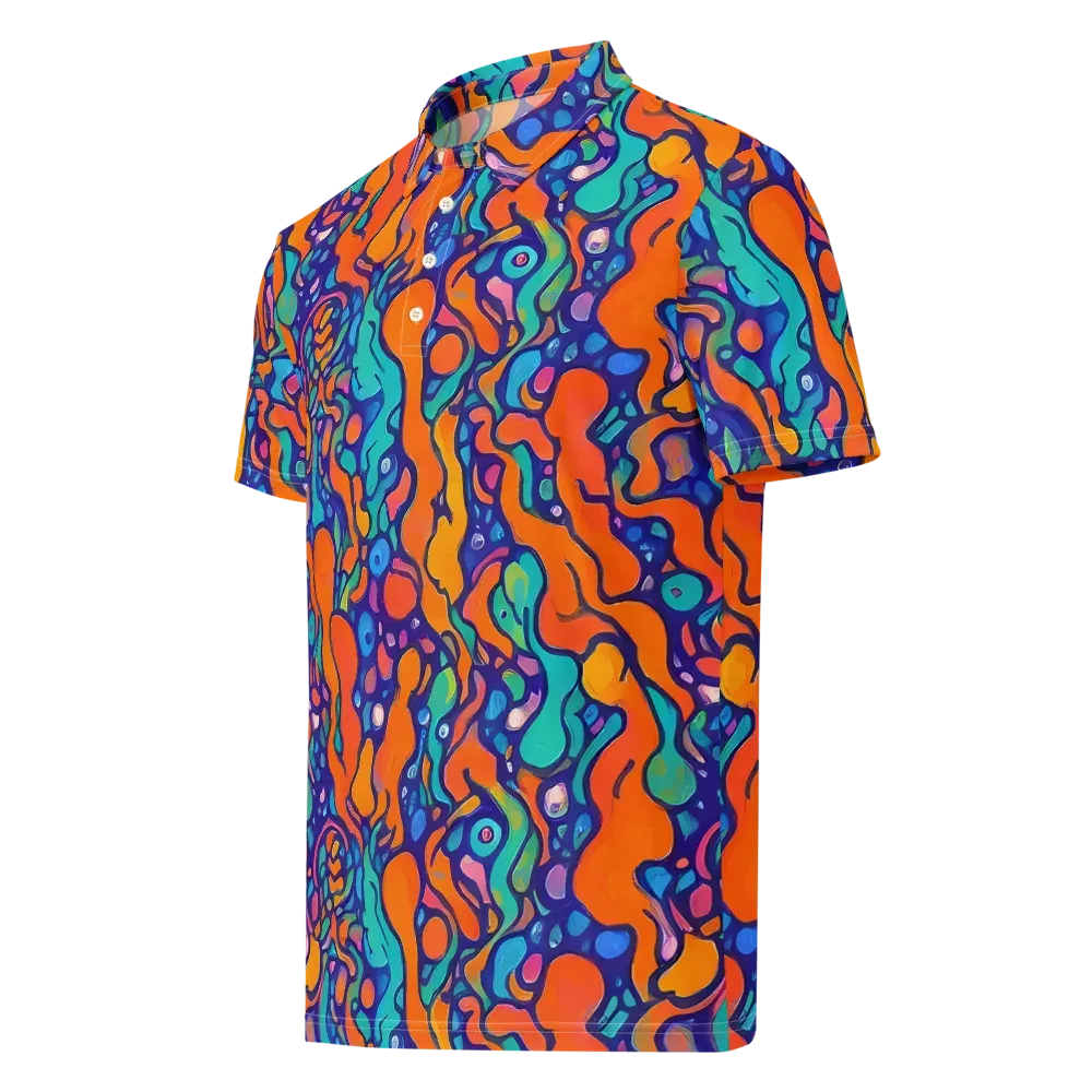 Chromatic Tidal Pool on Men's Slim Fit Polo Shirt — Left Front
