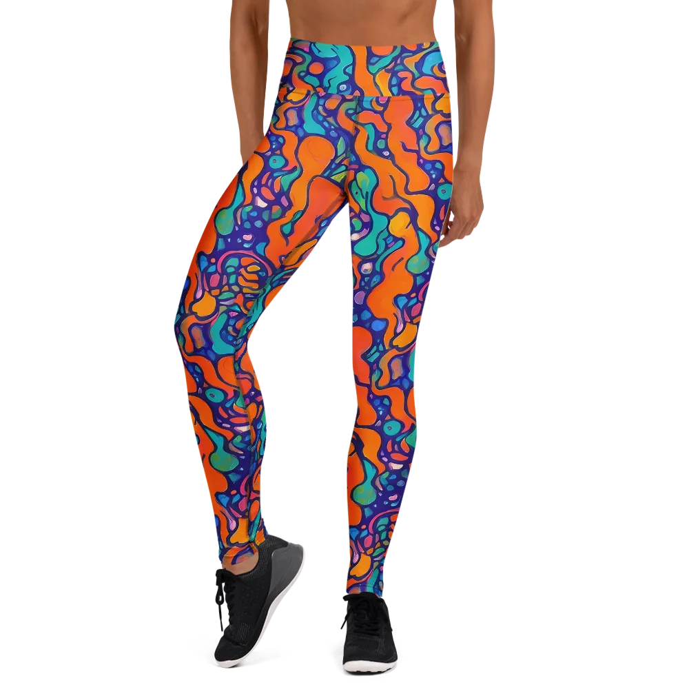 Chromatic Tidal Pool on Yoga Leggings — Front