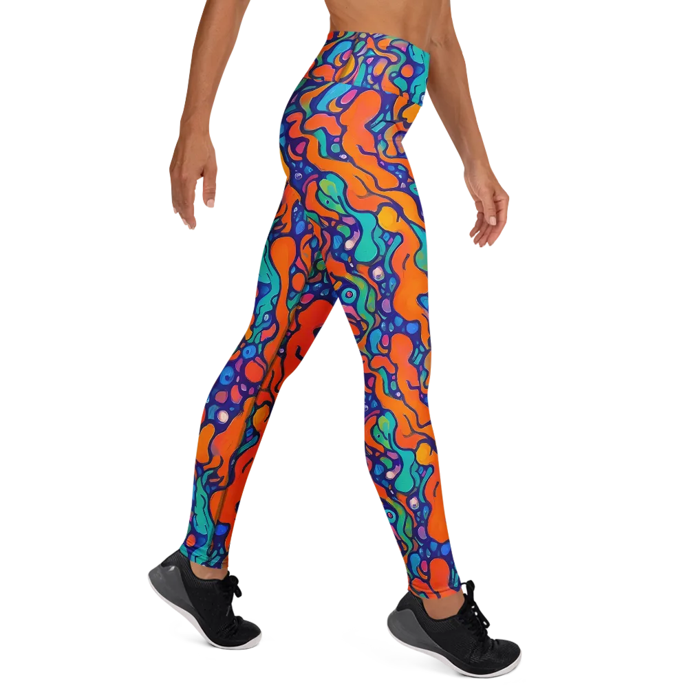 Chromatic Tidal Pool on Yoga Leggings — Right