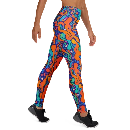 Chromatic Tidal Pool on a Yoga Leggings