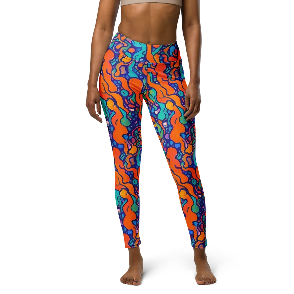 Chromatic Tidal Pool on Yoga Leggings — Front