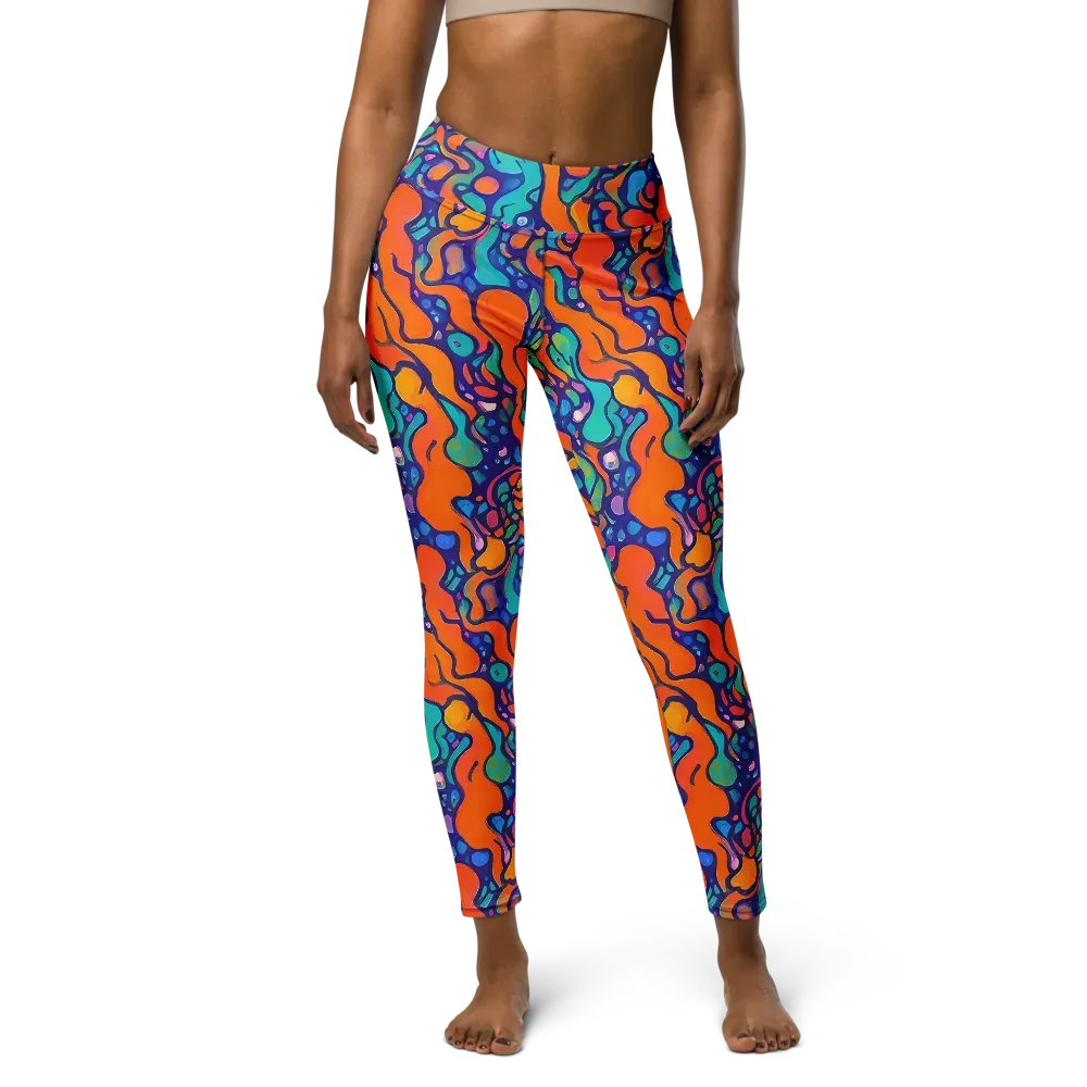 Chromatic Tidal Pool on Yoga Leggings — Front